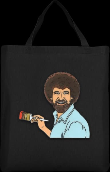 Bob Ross Beutel (kurze Henkel) - Schwarz