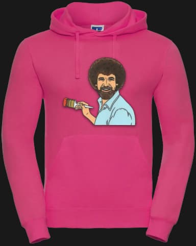 Bob Ross Hoodie - Fuchsia