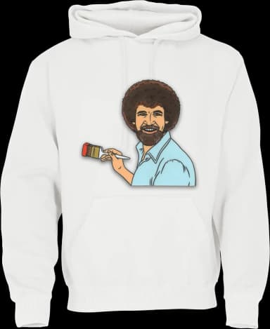 Bob Ross Hoodie - Weiß