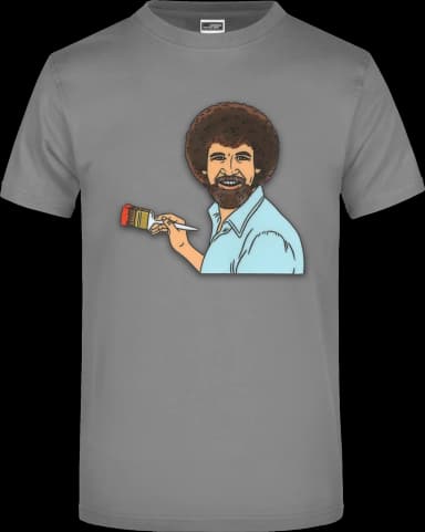 Bob Ross T-Shirt - Dunkelgrau
