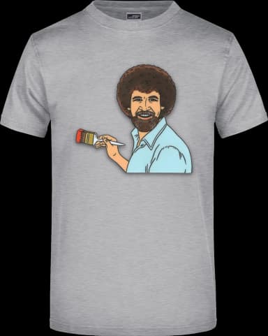 Bob Ross T-Shirt - Graumeliert