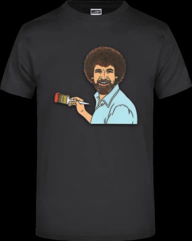 Bob Ross T-Shirt - Schwarz